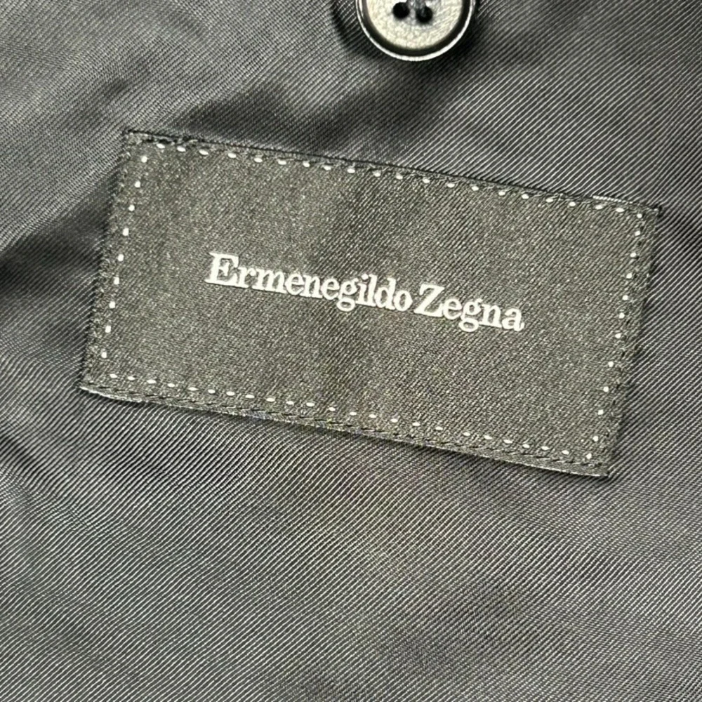 Ermenegildo Zegna Blazer Men 46L Black Striped Wool Sport Coat Designer Italy
